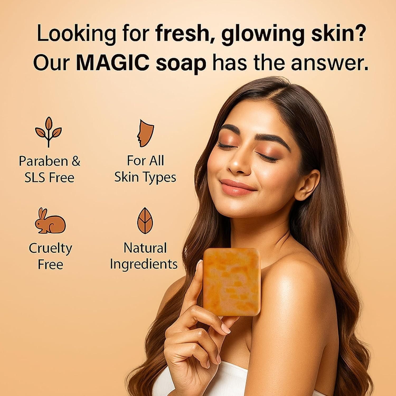 Sandalwood + Saffron Magic Soap 100 gm each Pack of 2